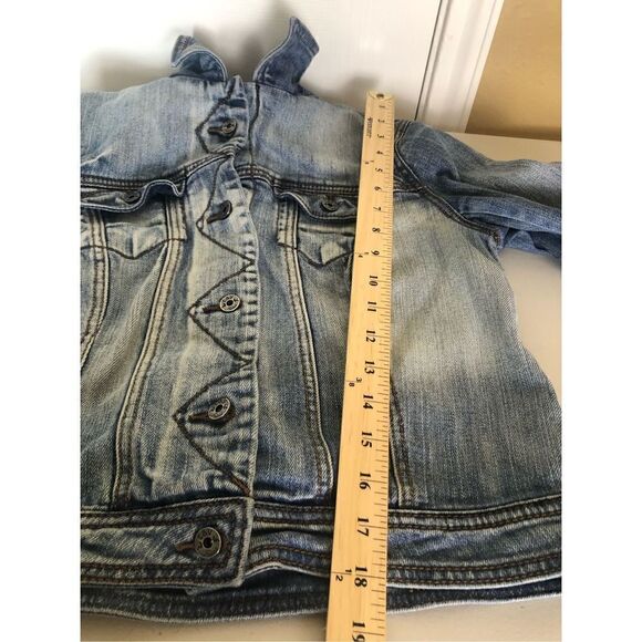 C & V Girls Small Denim Button Front Blue Jean Jacket Artisan Made - Picture 9 of 11